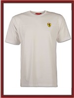 Ferrari Shield T-Shirt with chest stripe - White