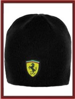 Ferrari Classic Scudetto Knitted Beanie - Black (FP8526)