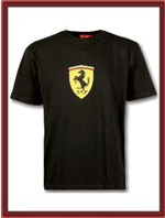 Ferrari T-Shirt with large Ferrari shield - Black