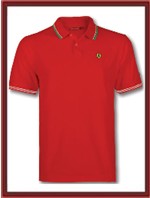Slim Fit Ferrari Polo Shirt - Red
