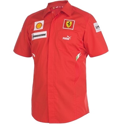 FR8625 Puma Ferrari Red F1 Team Crew Shirt - Front View