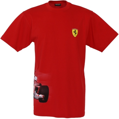 SFR1505 Ferrari T-Shirt with Ferrari Wrap Round F1 Car print - Front View