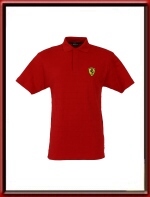 Ferrari Textured Shadow Stripe Polo Shirt - Red