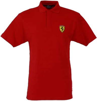 SFR5576 Ferrari Textured Shadow Stripe Polo Shirt - Front View