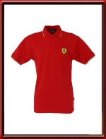 Ferrari Gold Trim Polo Shirt - Red