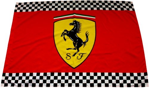 Scuderia Ferrari Chequered Border Flag Detailed Photos