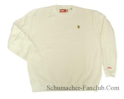 FF6311 Fila Ferrari White Sweat Shirt - Front View