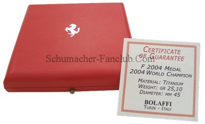 Ferrari F2004 Titanium Medal - Case View