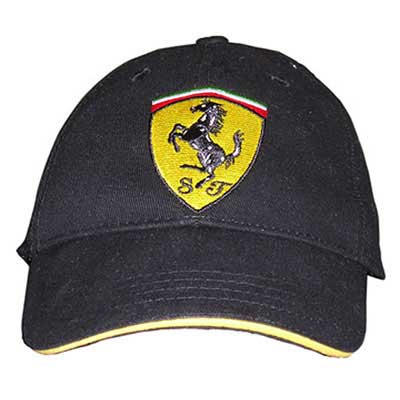 FR5050 Ferrari Kids Black Cap - Detailed View