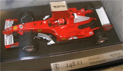 J2967 Hot Wheels Michael Schumacher 2006 F1 Ferrari 248 - Top View