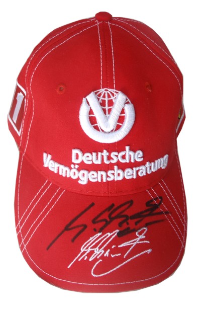 Michael Schumacher signed 2004 DVAG Cap - Front View
