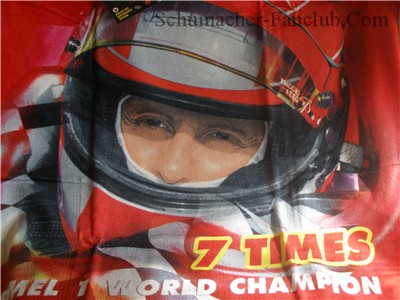 Michael Schumacher 7 Times Beach Towel - Closeup View
