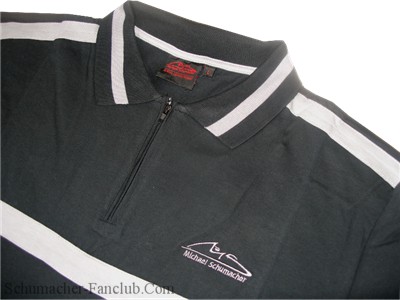 MSS5514 Michael Schumacher Black Line Polo Shirt - Graphic View