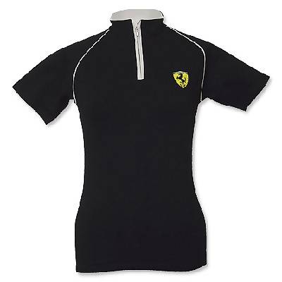 SFB2280 Black Ferrari Ladies Shield Zip Top - Detailed View