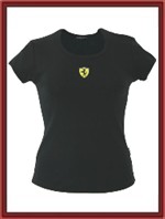 Ferrari Ladies Scudetto Skinny Rib Top - Black