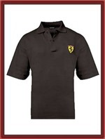 Ferrari Textured Shadow Stripe Polo Shirt - Black
