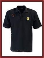 Ferrari Gold Stitch Shield Polo Shirt - Black