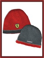 Ferrari Red/Gray Reversible Beanie