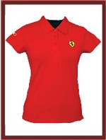 Ferrari Ladies Shield Polo Shirt - Red