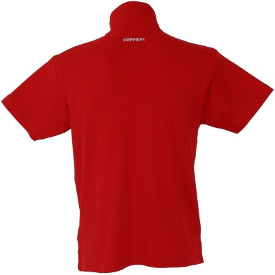 SFR5578 Ferrari Contrast Hem Zip Polo Shirt - Back View