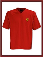 Ferrari V-Neck Shield Shirt - Red