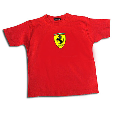 SKR1001 Ferrari Kids Large Shield T-Shirt - Detailed View