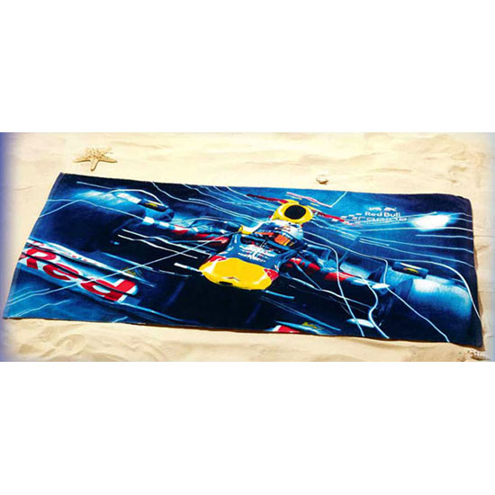 Red Bull F1 Car Beach Towel Detailed Photos