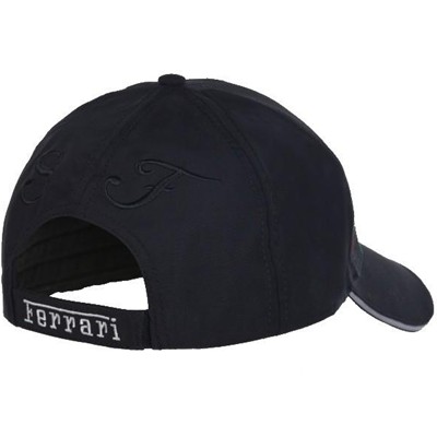 Black Ferrari Classic Scudetto Cap - Back View