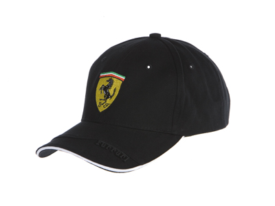 Black Ferrari Retro Flag Cap - Front View