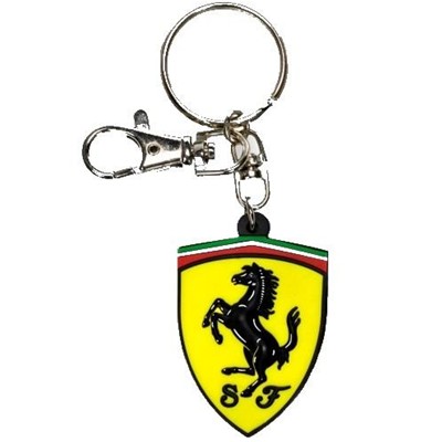 Ferrari Shield PVC Keychain - Detailed View