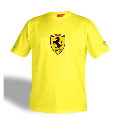 Ferrari T-Shirt with large Ferrari shield - Yellow (FP8112)