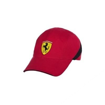 FP8515 Ferrari Black Stripe Fitted Cap - Front View