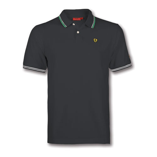 Ferrari Polo Shirts: Slim Fit Ferrari Polo Shirt - Black (FP9214)