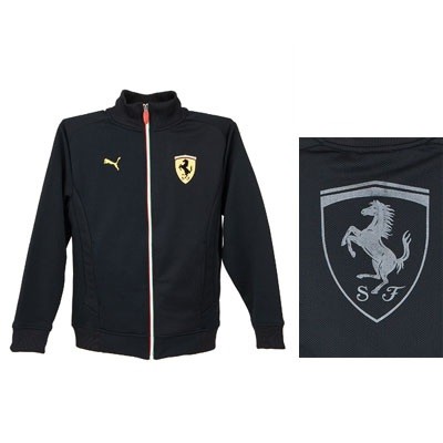 FR8042 Infants Puma Ferrari Black Track Jacket - Front View
