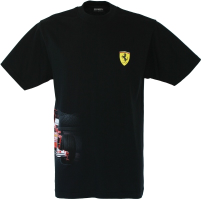 SFB1505 Ferrari T-Shirt with Ferrari Wrap Round F1 Car print - Front View
