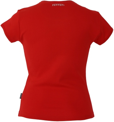 SFR2306 Red Ferrari Ladies Scudetto Skinny Rib Top - Back View