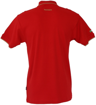 SFR5588 Ferrari Gold Trim Polo Shirt - Back View