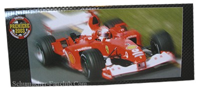B7071 Hot Wheels Michael Schumacher 2003 F1 Melbourne Launch Edition - Rear Box View