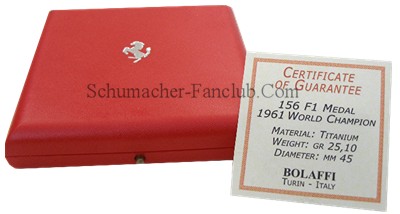 Ferrari 156 F1 Titanium Medal - Case View