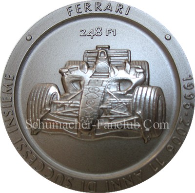 Ferrari 248 F1 Titanium Medal - Front View