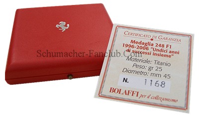 Ferrari 248 F1 Titanium Medal - Case View