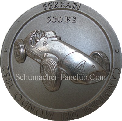 Ferrari 500 F2 Titanium Medal - Front View