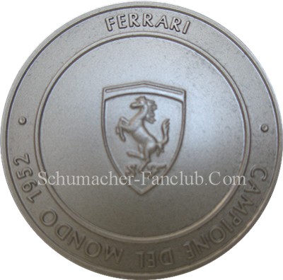 Ferrari 500 F2 Titanium Medal - Back View
