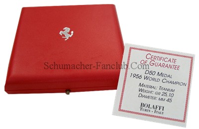 Ferrari D50 Titanium Medal - Case View
