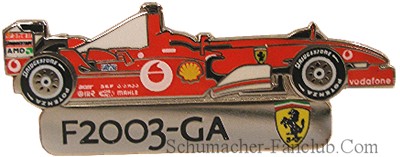 Ferrari F2003-GA F1 Lapel Pin - Detailed View
