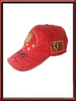 Michael Schumacher signed 2002 World Champion cap - Gold