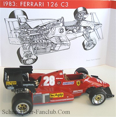 SF08/83 Rene Arnoux Ferrari 126C3 - Booklet View