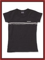 Ferrari Ladies Chest Stripe Skinny Top - Black