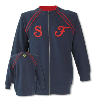 SFN6733 Ferrari Navy SF Logo Zip Sweat - Detailed View