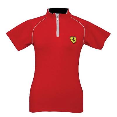 SFR2279 Red Ferrari Ladies Shield Zip Top - Detailed View